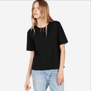 Everlane || Ponte Short Sleeve Tee Top Pockets Black Large